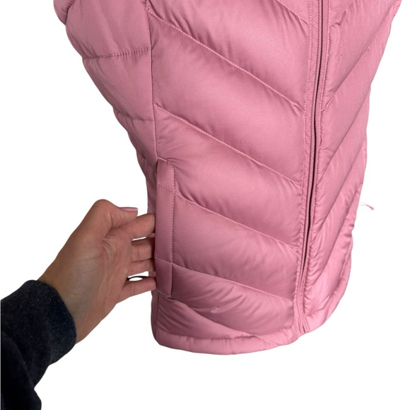 The North Face 550 Down Puffer Vest Womens L Pink Mauve Chevron Quilted U10 - Picture 3 of 8
